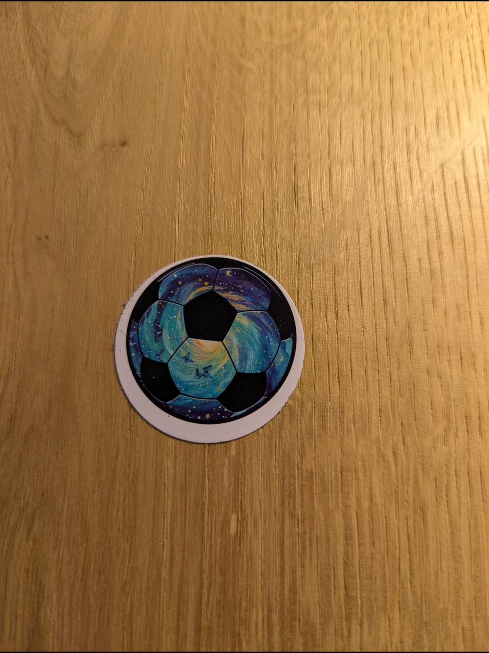 Galaxy Soccer Sticker — Blue & Black